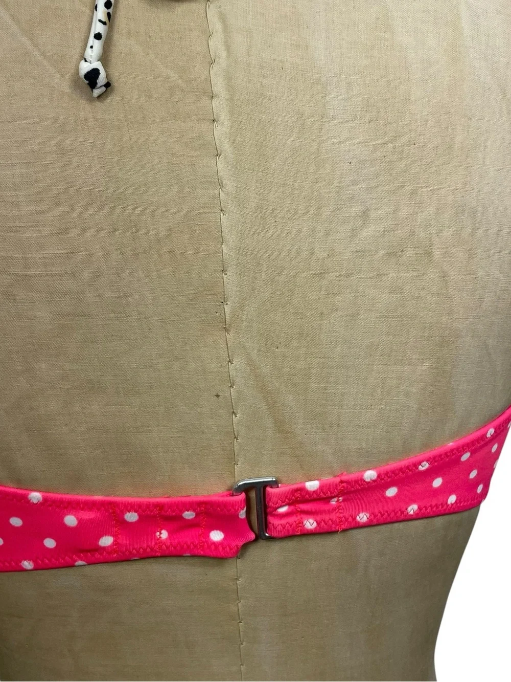 Victoria's Secret Pink Polka Dot Animal Print Halter Bikini Top L/G